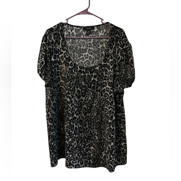 Women’s Style & Co. animal print short sleeve blouse Size 3X - Picture 1 of 10